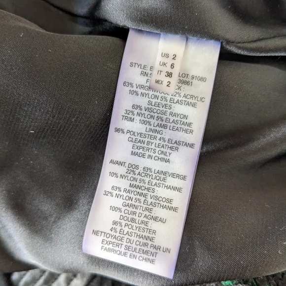 Elie Tahari Francis leather and tweed jacket - Picture 9 of 12